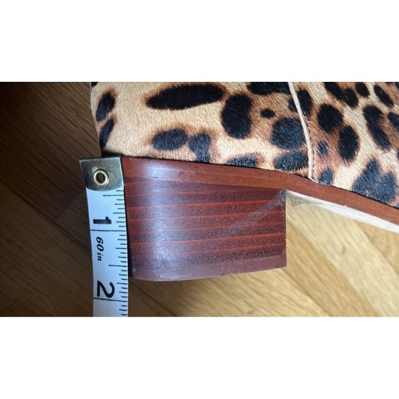 J.CREW Boot Size 7.5 Leopard Print Calf Hair Sawyer Stacked Wooden Heel … - Picture 14 of 16